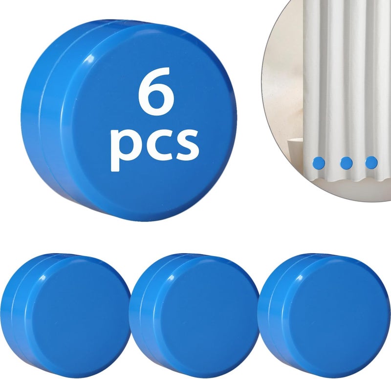 Elmatory 6 PCS Shower Curtain Weights Bottom,Heavy Duty Shower Curtain Weights Magnets Shower Curtain Liner Clips Added Weight, Work for Drapery, Tablecloth, Stop Curtain Blowing in - Image 1